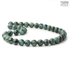 11mm Brazilian Emerald Plain Round Beads 16 inch 36 pieces 1mm Hole - Beadsofcambay.com