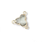 11mm Gold Leafed Prasiolite Faceted Trefoil 3 Ring Connector 1 piece - Beadsofcambay.com
