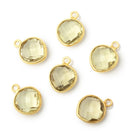 11mm Vermeil Bezel Lemon Quartz Faceted Heart Pendant 1 Focal Piece - Beadsofcambay.com