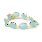 11x13 - 12x15mm Vermeil Bezel Blue Chalcedony Faceted Nuggets 8 inch 9 Beads - Beadsofcambay.com