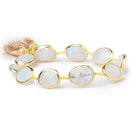 11x14 - 12x15mm Vermeil Bezel Rainbow Moonstone Faceted Nugget Strand 9 Beads - Beadsofcambay.com