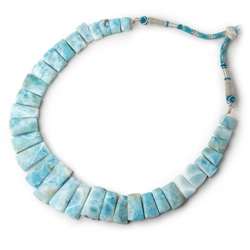 11x7 - 34x14mm Larimar Fancy Shape Collar 33 Beads - Beadsofcambay.com