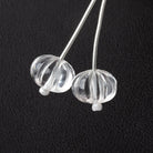 12 - 12.5mm Crystal Quartz Carved Melon Focals Set of 2 Beads - Beadsofcambay.com