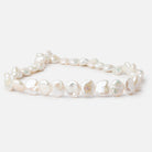 12-14mm Creamy White Keshi Side Drill Freshwater Pearl 16 inch 36 Beads - Beadsofcambay.com