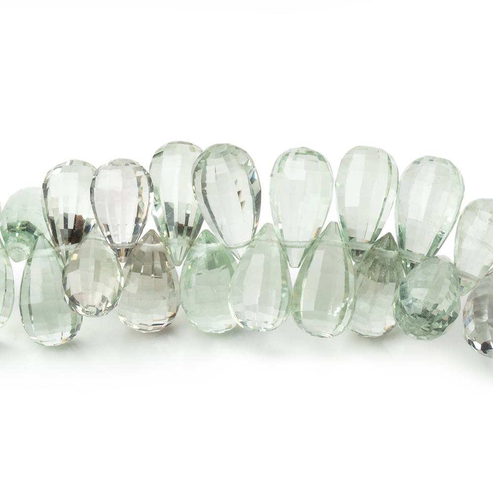 12-14mm Prasiolite Faceted Tear Drop 8 inch 60 Beads AAA - Beadsofcambay.com