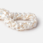 12 - 15mm White Keshi Straight Drill Freshwater Pearl 16 inch 30 Beads - Beadsofcambay.com