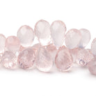 12-19mm Rose Quartz Faceted Tear Drop 8.5 inch 64 Beads AA - Beadsofcambay.com