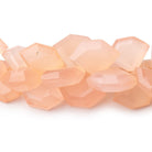 12 - 20mm Peachy Chalcedony Faceted Pentagonal Beads 7 inch 50 pieces - Beadsofcambay.com