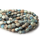 7-8mm Frosted Chrysocolla plain coin beads 7.5 inch 24 pieces - BeadsofCambay.com
