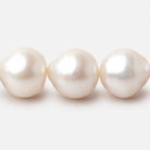 12.5 - 14mm Off White Baroque Freshwater Pearls 16 inch 30 pieces - Beadsofcambay.com