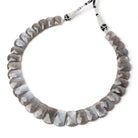 12.5 - 21mm Platinum Gray Moonstone Faceted Fancy Shape Collar 33 Beads - Beadsofcambay.com