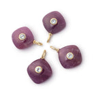 12.5mm Ruby Cushion with Bezeled Aquamarine Inlay 1 Pendant - Beadsofcambay.com