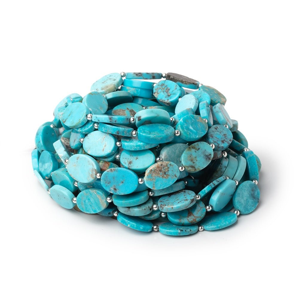 12.5x8.5-14x10mm Sleeping Beauty Turquoise Plain Ovals 20 inch 33 Beads AA - Beadsofcambay.com