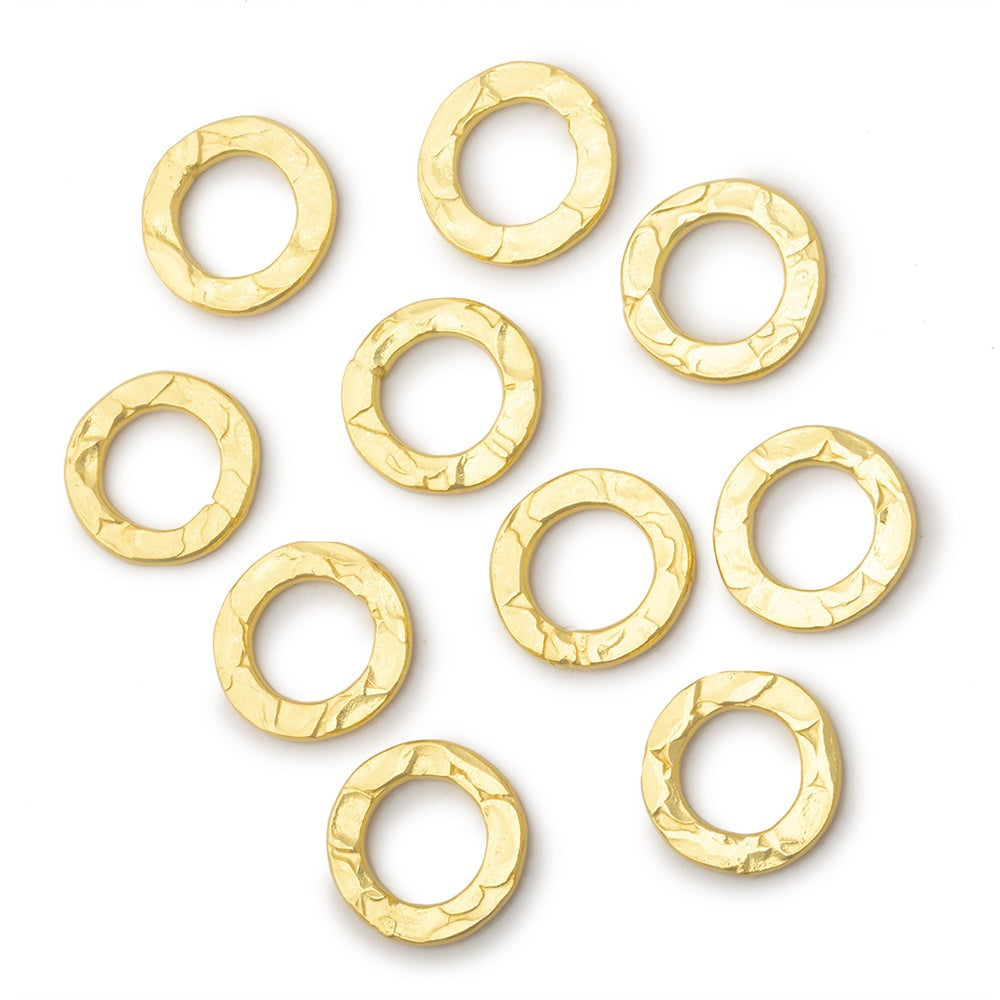 10mm Hammered Jump Ring Set of 10 pieces - BeadsofCambay.com