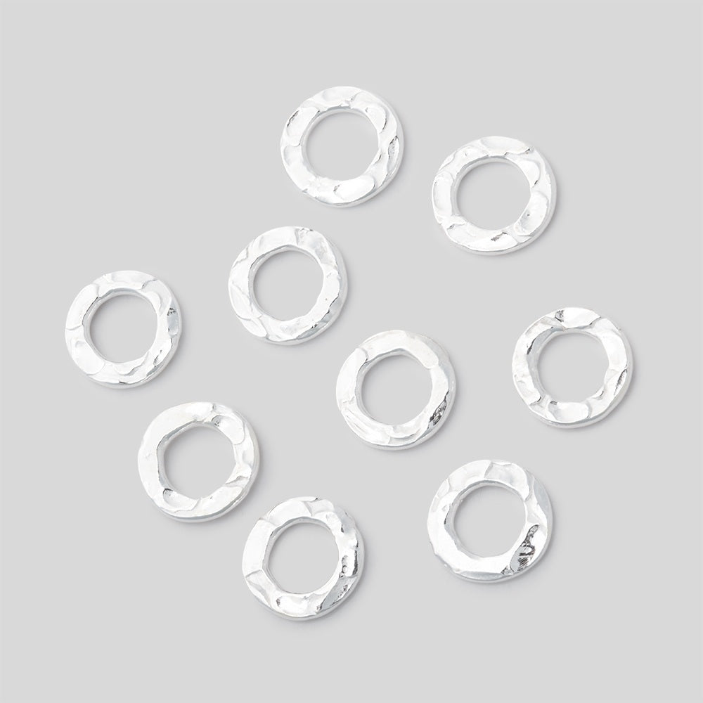 8mm Hammered Jump Ring Set of 10 pieces - BeadsofCambay.com