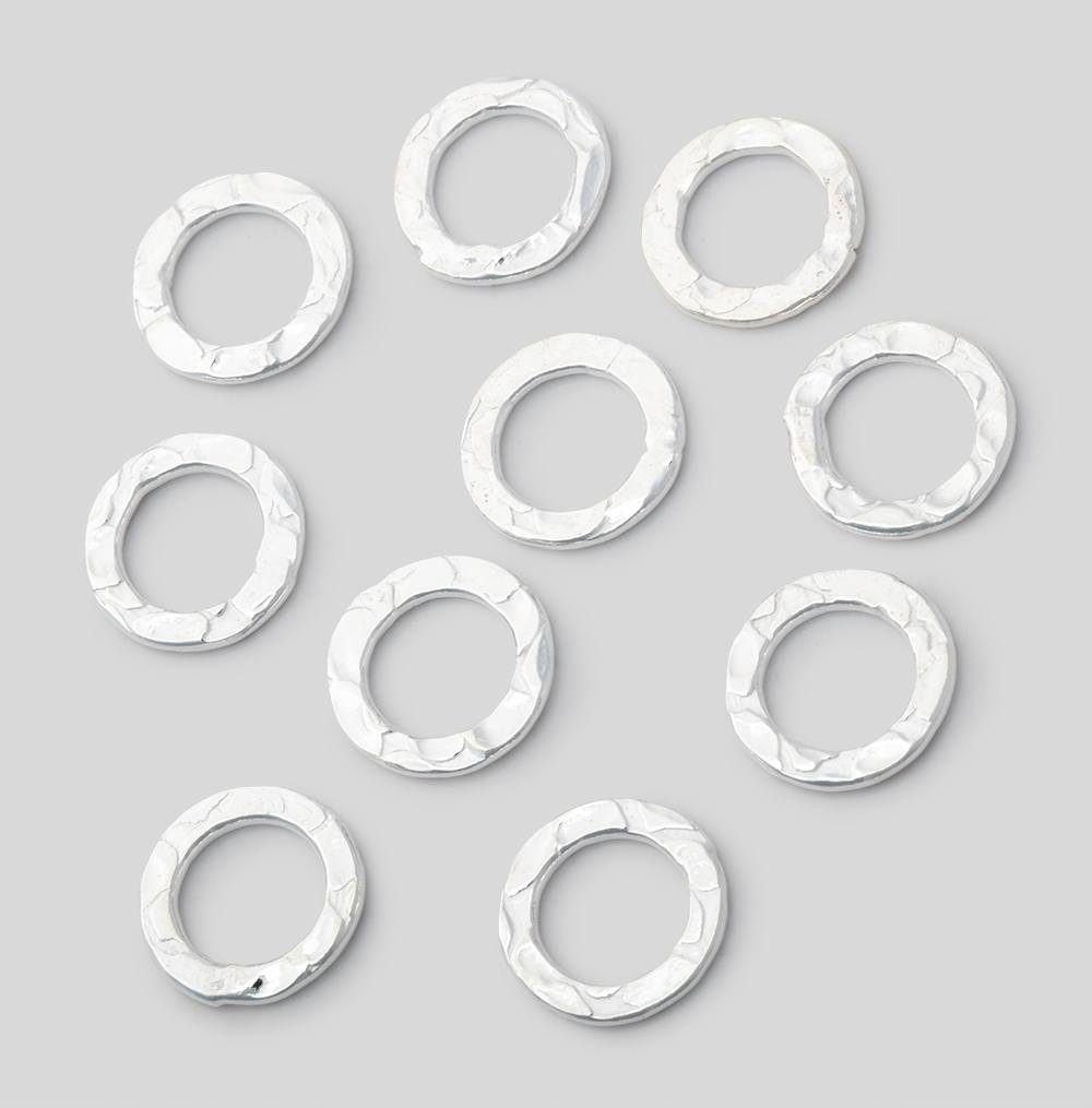 10mm Hammered Jump Ring Set of 10 pieces - BeadsofCambay.com