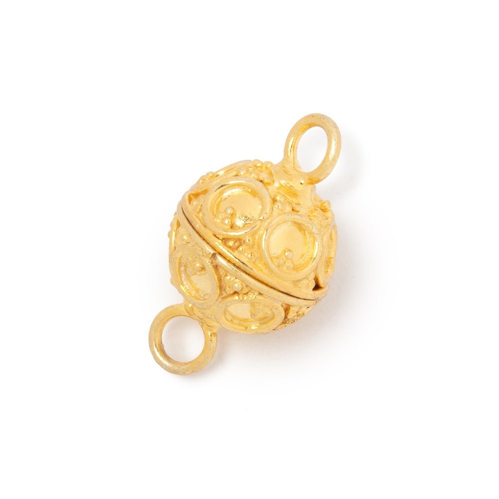 12mm Circle & Miligrain Magnetic Clasp 1 piece - Beadsofcambay.com