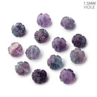12mm Dark Fluorite Carved Flower Bead with 1.5mm Hole Sold as 1 Piece - Beadsofcambay.com