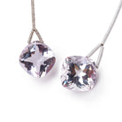 12mm Pink Amethyst Pavilion Faceted Cushion Focal Set of 2 Beads AAA - Beadsofcambay.com