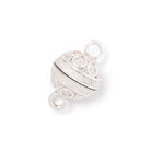 12mm Sterling Silver Miligrain Circle Magnetic Clasp 1 piece - Beadsofcambay.com