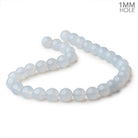 12mm Turkish Blue Chalcedony Plain Round Beads 15.5 inch 32 pieces - Beadsofcambay.com