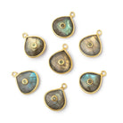 12mm Vermeil Bezel Labradorite Heart with Bezeled Peridot Inlay 1 Pendant - Beadsofcambay.com