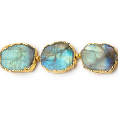 Gold Leaf Gemstone Focal Beads