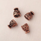 12x10mm Antiqued Copper Filigree Cone Set of 4 Beads - Beadsofcambay.com