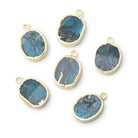 12x10mm Gold Leafed Kyanite Oval Slice 1 Pendant - Beadsofcambay.com