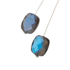 12x10mm Labradorite Faceted Rectangle Focal Beads Set of 2 AA 1mm hole - Beadsofcambay.com