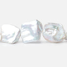 12x11 - 22x20mm Pale Silver Keshi Freshwater Pearls 16 inch 21 beads AA - Beadsofcambay.com