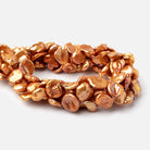 12x12 - 15x13mm Sunset Orange Keshi Freshwater Pearls 16 inch 28 Beads - Beadsofcambay.com