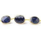 12x15 - 13x16mm Vermeil Bezel Sapphire Faceted Nugget Strand 9 Beads - Beadsofcambay.com