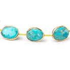 12x15mm Vermeil Bezel Turquoise Faceted Nugget Strand 9 Beads - Beadsofcambay.com