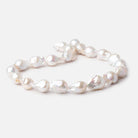 12x18 - 14x23mm White Ultra Baroque Freshwater Pearls 15.5 inch 17 Beads AA - Beadsofcambay.com