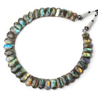 12x8 - 22x11mm Labradorite double drilled faceted fancy shape collar 38 beads - Beadsofcambay.com