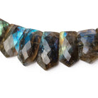 12x8 - 23x12mm Labradorite double drilled faceted fancy shape collar 44 beads - Beadsofcambay.com