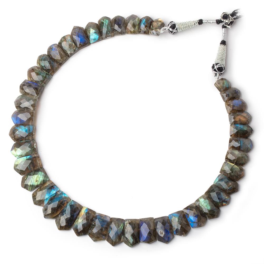 12x8 - 23x12mm Labradorite double drilled faceted fancy shape collar 44 beads - Beadsofcambay.com