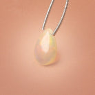 12x8mm Ethiopian Opal Plain Pear 1 Focal Bead AAA - Beadsofcambay.com