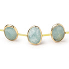 12x9 - 14x11mm Vermeil Bezel Aquamarine Faceted Nugget Strand 11 Beads - Beadsofcambay.com