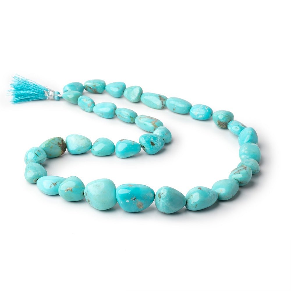 12x9 - 19x14mm Sleeping Beauty Turquoise Plain Nugget 19 inch 33 Beads AAA - Beadsofcambay.com