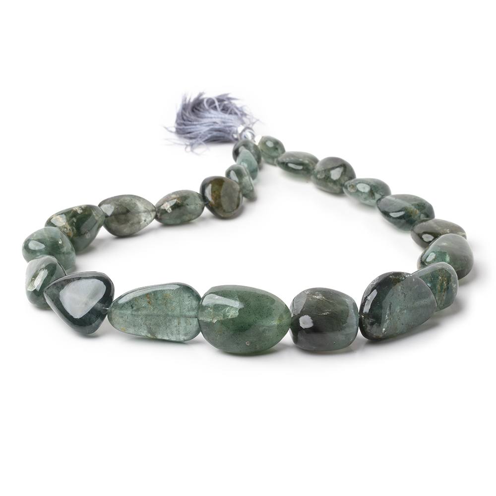 12x9 - 26x16mm Moss Aquamarine Plain Nuggets 16 inch 22 Beads - Beadsofcambay.com