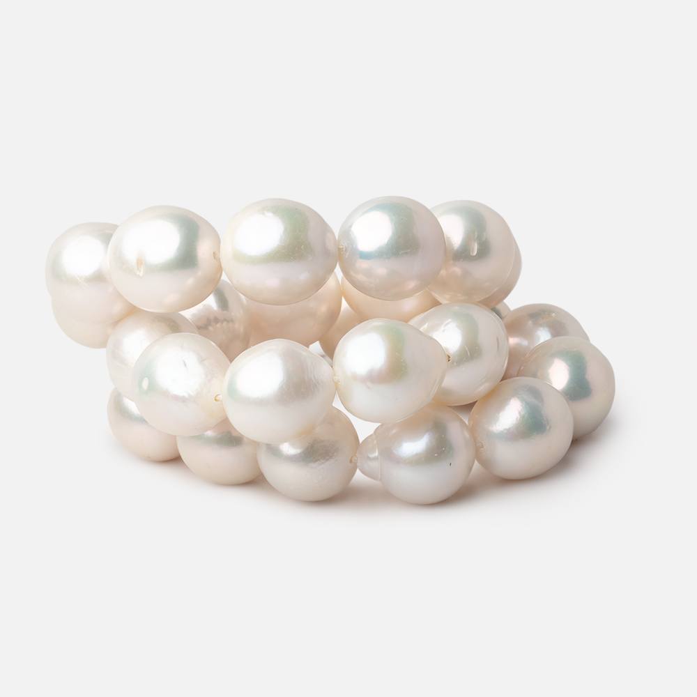 13 - 13.5mm Off White Baroque Freshwater Pearls 16 inch 28 pieces - Beadsofcambay.com