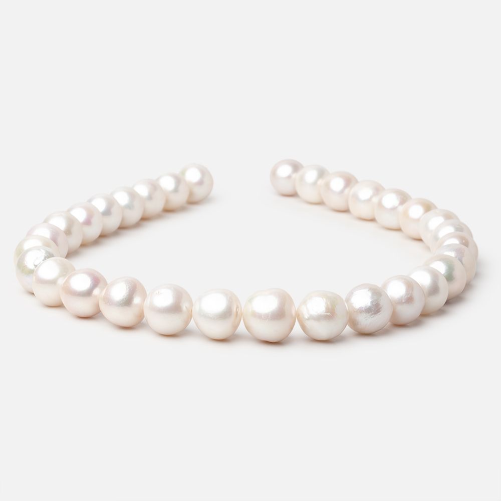 13 - 14.5mm Off White Baroque Freshwater Pearls 16.5 inch 31 pieces - Beadsofcambay.com