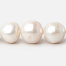 13 - 14.5mm Off White Baroque Freshwater Pearls 16.5 inch 31 pieces - Beadsofcambay.com