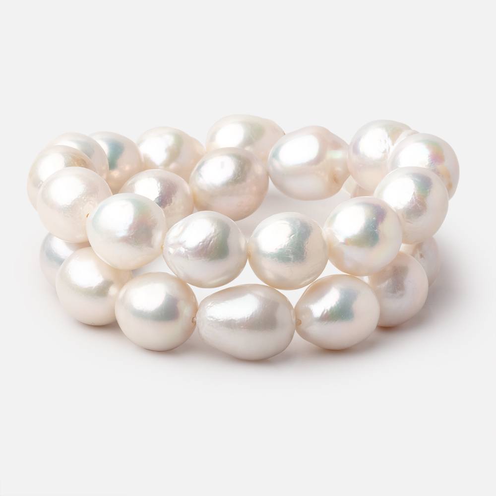 13 - 14mm Off White Baroque Freshwater Pearls 16 inch 27 pieces - Beadsofcambay.com