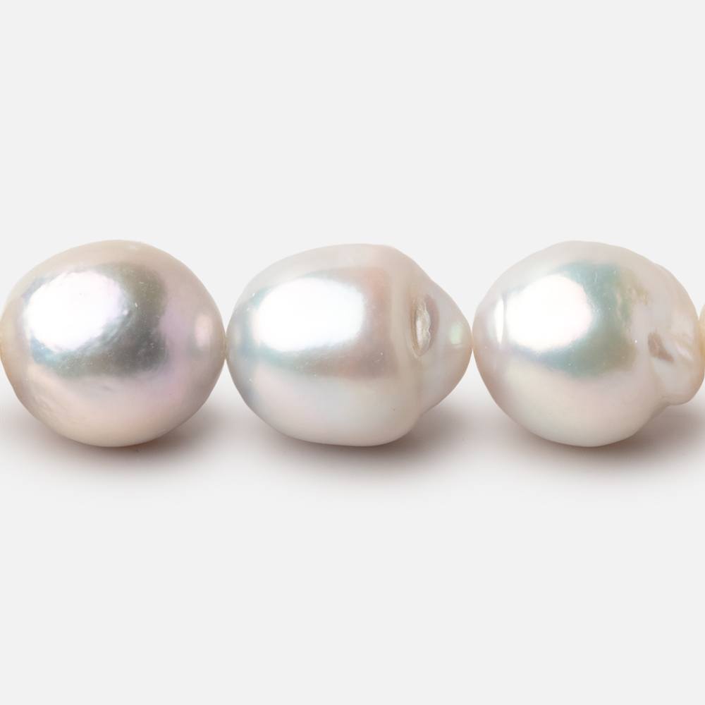 13 - 14mm Off White Baroque Freshwater Pearls 16 inch 27 pieces - Beadsofcambay.com