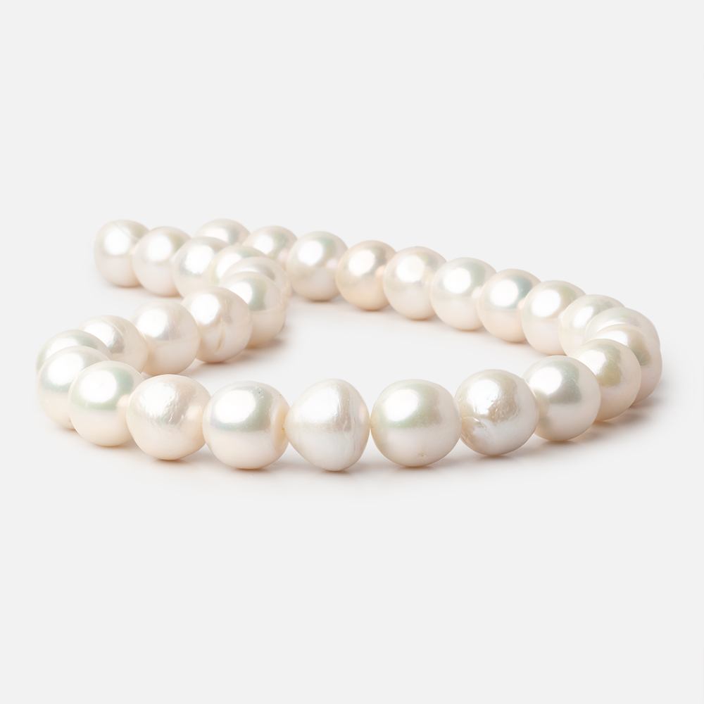 13 - 14mm Off White Baroque Freshwater Pearls 16 inch 30 pieces - Beadsofcambay.com