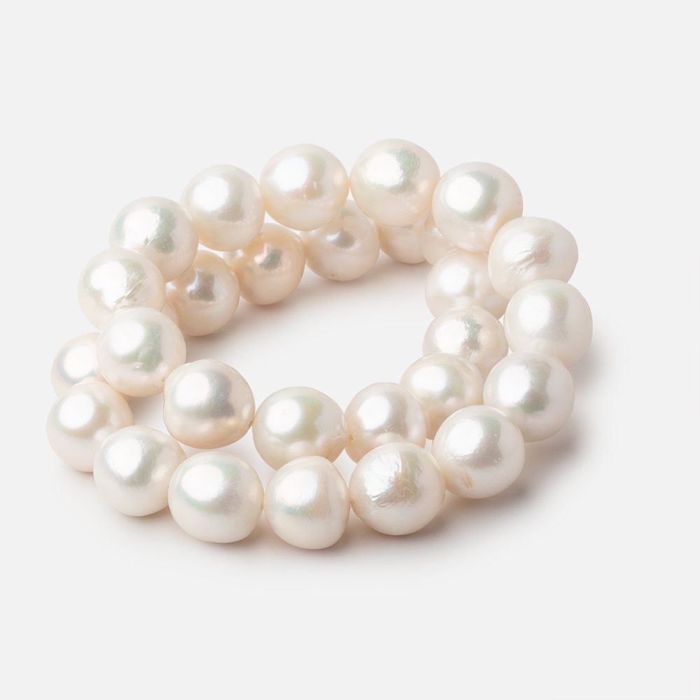 13 - 14mm Off White Baroque Freshwater Pearls 16 inch 30 pieces - Beadsofcambay.com