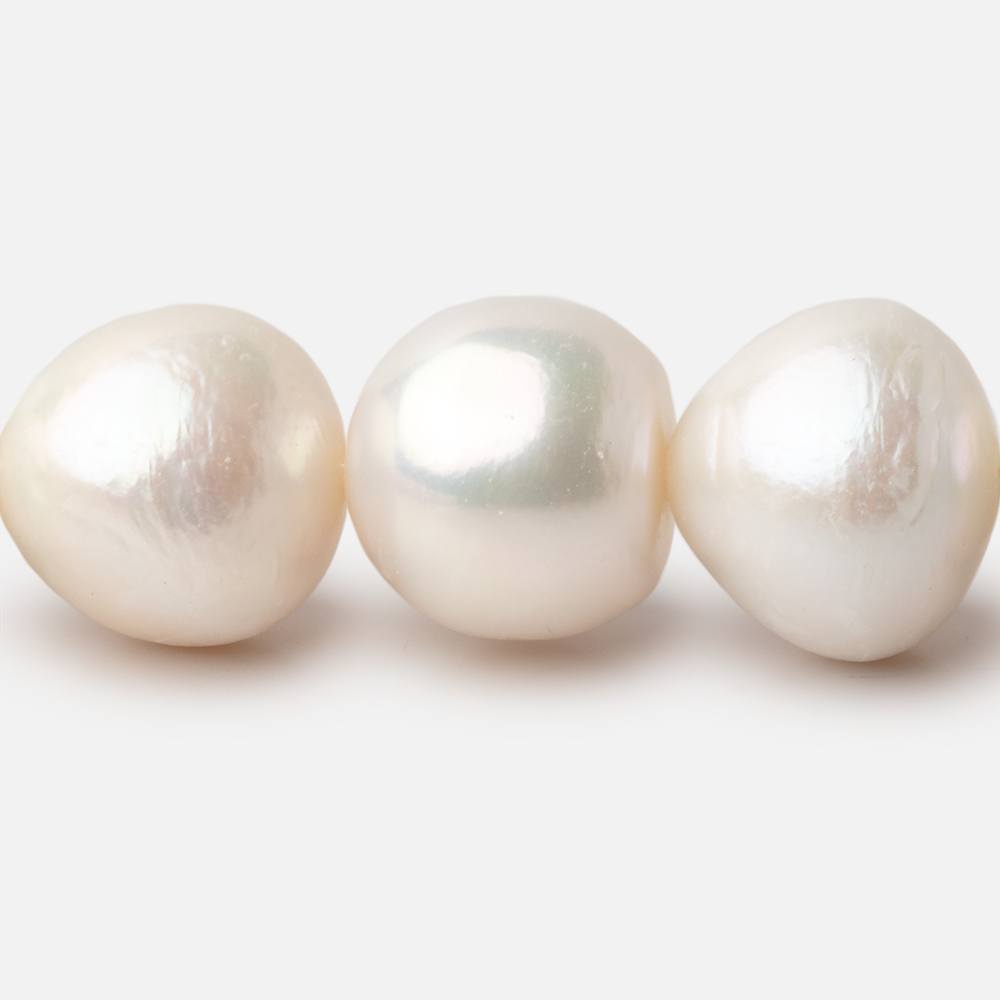 13 - 14mm Off White Baroque Freshwater Pearls 16 inch 30 pieces - Beadsofcambay.com